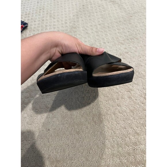 Vionic Hayden Black Leather Wedge Slide Sandals size 7.5 - Picture 8 of 10